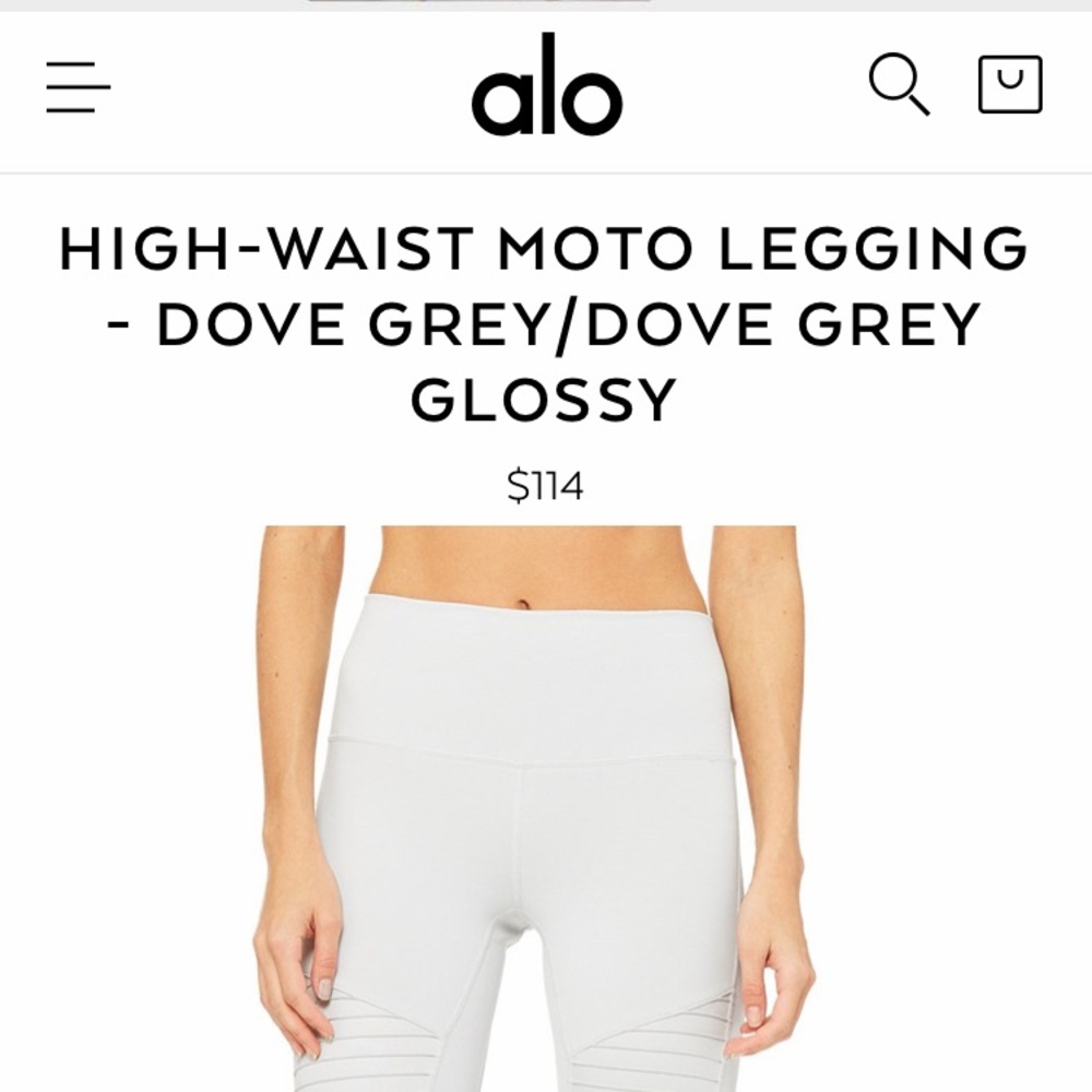 NWT Alo Yoga Motto Grey leggings